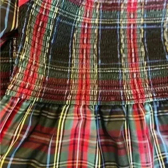 NWT | J Crew Puff-sleeve smocked crop top in Stewart tartan sz 3x. Office preppy - Picture 6 of 6